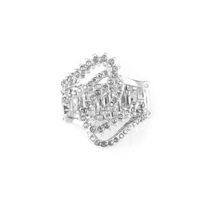 Silver stretchy back ring